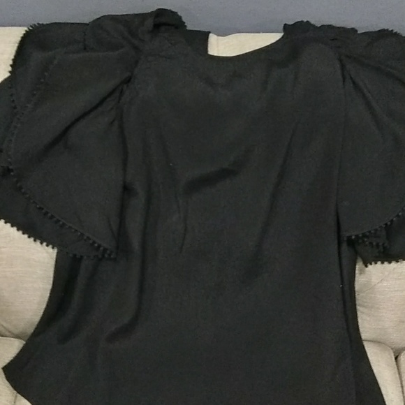 REBECCA MINKOFF  cold shoulder black top size S - Picture 7 of 8